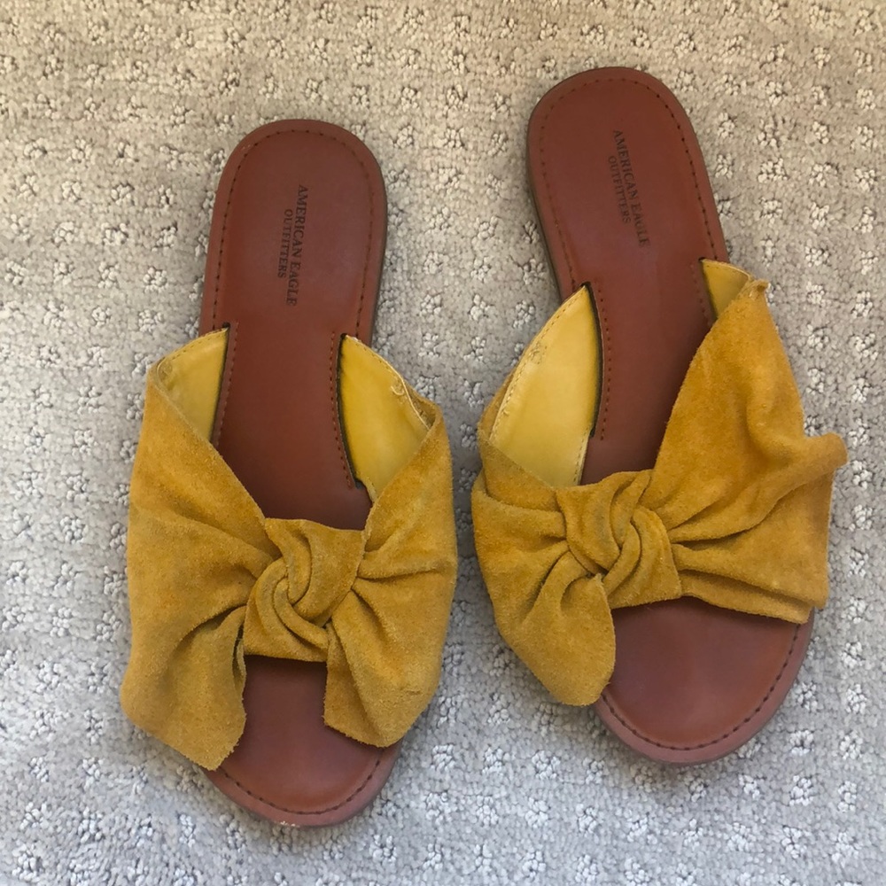 Suede Bow Sandals
